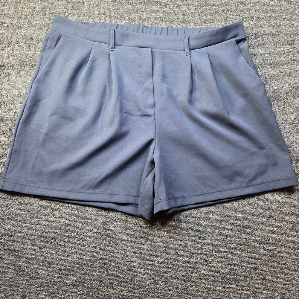 32 Degrees Cool Shorts Womens XL Blue Pleated Front Elastic Waist Athleisure